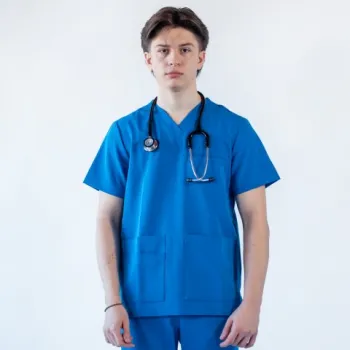 Bluza medicala Lotus Flex, stretch, albastru royal, TRS-NP16-1