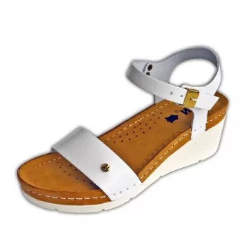 Sandale dama, de vara, din piele, Leon 1015, alb-1