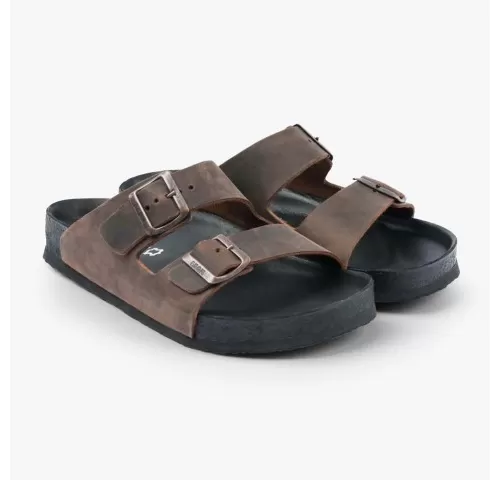 Saboti barbati, din piele, Leon 4724, maro-1