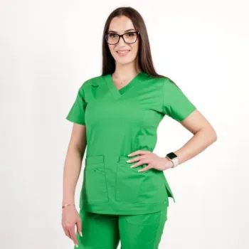 Bluza medicala Lotus Flex, stretch, verde chirurgical, CVC-NP1-1