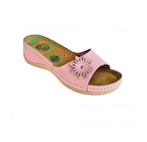 Saboti dama, de vara, din piele naturala, Leon 915, roz-1
