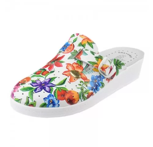 Saboti medicali din piele, cu imprimeu Fantasia 8 - Goldenfit 708/L-1