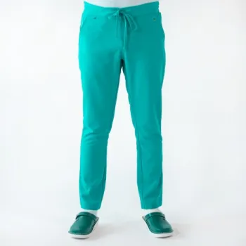 Pantaloni medicali Lotus Flex, stretch, cu snur, aqua, TRS-SP9-1