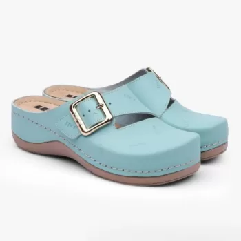 Saboti medicali Leon 933 Bakkar, de dama, din piele, turcoaz mat-1