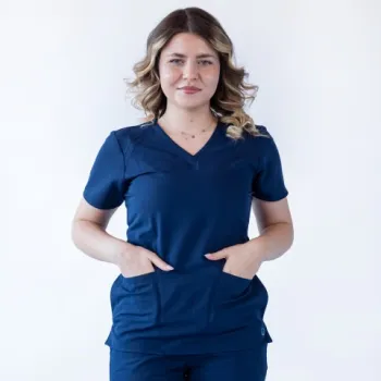 Bluza medicala Lotus Flex, stretch, bleumarin, TRS-NP24-1