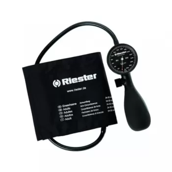 Tensiometru mecanic Riester Shock-Proof®, negru, manseta cu inchidere velcro, marime adulti-1