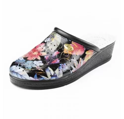 Saboti medicali din piele, cu imprimeu Fantasia 3 - Goldenfit 707/L-1