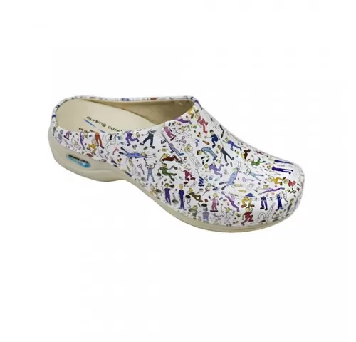 Saboti medicali din piele naturala, lavabili, Nursingcare Wash'Go Berlin, Cartoon 2-1