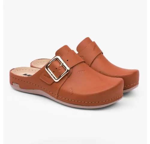 Saboti medicali Leon 971 Bakkar, de dama, din piele, maro mat-1