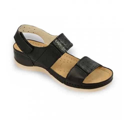 Sandale dama, din piele, de vara, Leon 945, negru-1