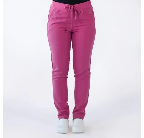 Pantaloni medicali Lotus Flex, stretch, cu snur, fucsia orhidee, TRS-SP9-1