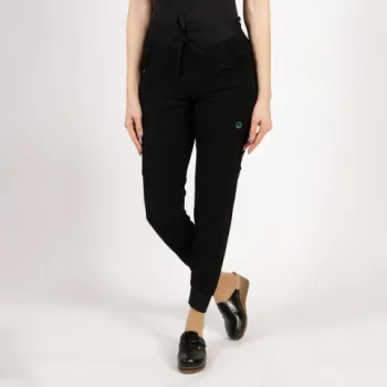 Pantaloni medicali Lotus Flex, stretch, cu snur, negru, TRS-SP4-V3-1