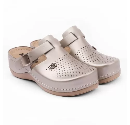 Saboti medicali de dama, din piele, sampanie, Leon 900-1