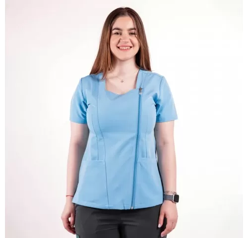 6-Bluza-medicala-Lotus-Flex--stretch--albastru-ciel--TRS-NP11