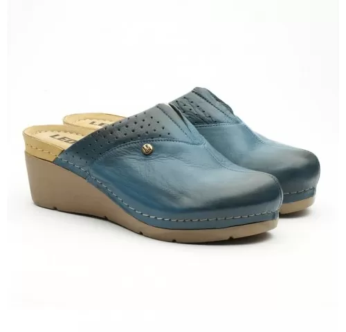 Saboti medicali Leon 1002, de dama, din piele, bleumarin-1