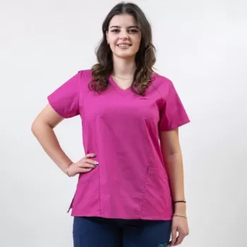 Bluza medicala Lotus Flex, stretch, fucsia, CVC-NP4-1