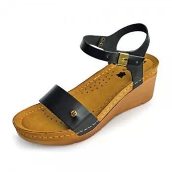 Sandale dama, de vara, din piele, Leon 1015, negru-1