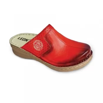 Saboti medicali, de dama, din piele, rosu, Leon 360-1