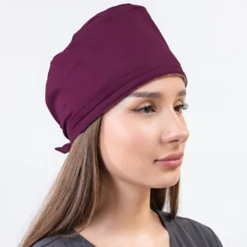 Boneta medicala stretch Lotus Flex, wine, CVC-HN3-1