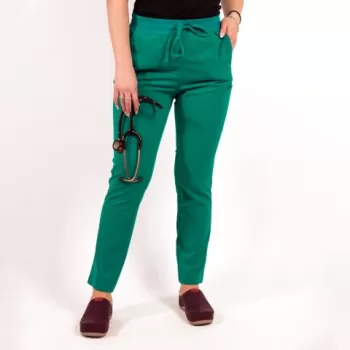 Pantaloni medicali Lotus Flex, stretch, cu snur, turcoaz teal, TS-SP3-1