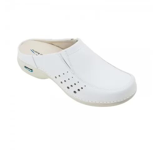 Saboti medicali din piele naturala, lavabili, Nursingcare Wash'Go Berlin, alb-1
