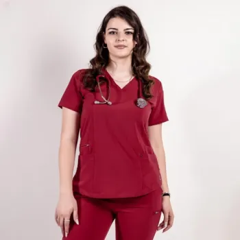 Bluza medicala Lotus Flex, stretch, visiniu, TS-NP7-1
