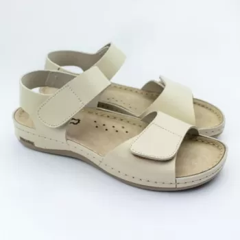 Sandale dama, de vara, din piele, Leon 963, bej-1