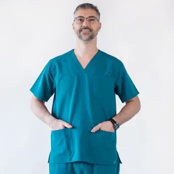 Bluza medicala Lotus Flex, stretch, turcoaz inchis, TRS-KH1-1