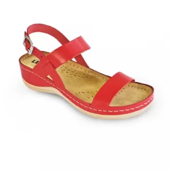 Sandale dama, de vara, din piele naturala, Leon 920, rosu-1