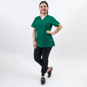 Costum medical Lotus Flex, stretch, verde hunter/negru, CVC-NP1 TS-SP4-1