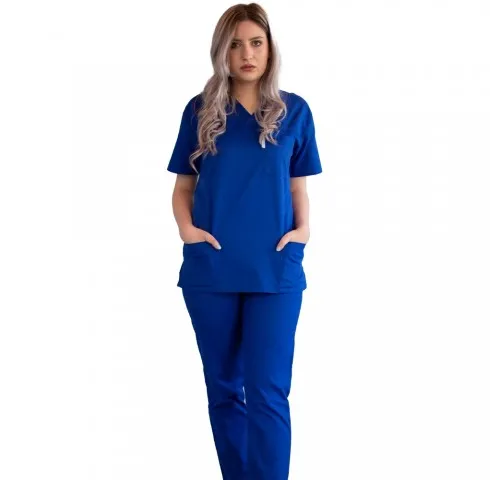 Costum medical Lotus 3, CVC, albastru royal-1