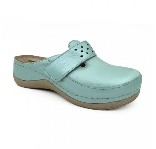 Saboti medicali, de dama, din piele, turcoaz, Leon 902-1