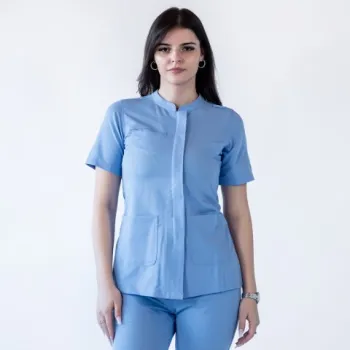 Bluza medicala Lotus Flex, stretch, albastru ciel, TRS-JK8-1