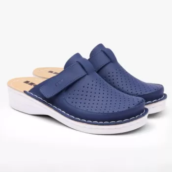 Saboti medicali, de dama, din piele, Leon 263 Bakkar, bleumarin mat-1