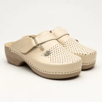 Saboti medicali Leon 159, de dama, din piele, bej-1