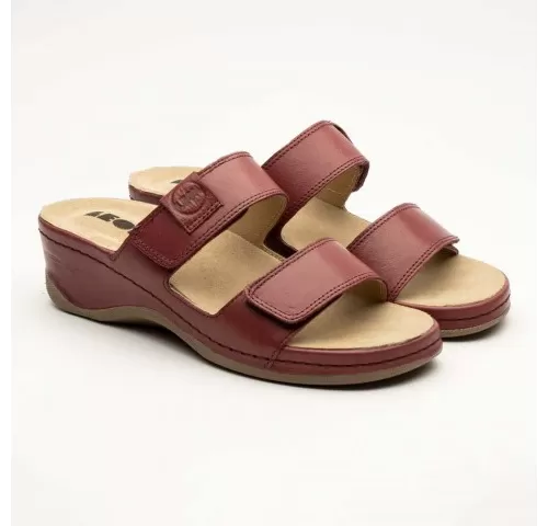 Saboti medicali Leon 2020, din piele, bordo-1