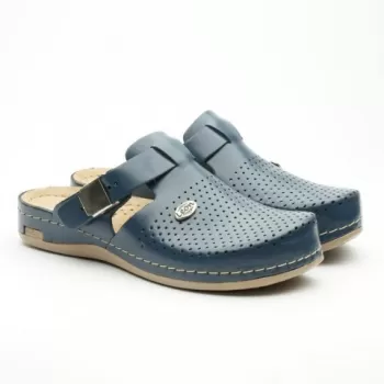 Saboti medicali, de dama, din piele, bleumarin, Leon 950-1