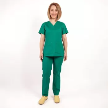 Costum medical Lotus Flex, stretch, verde hunter, CVC-NP1 CVC-SP2-1