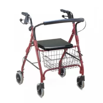 Rolator pliabil cu 4 roti, frana, scaun si cos, din otel - FS966LH-1