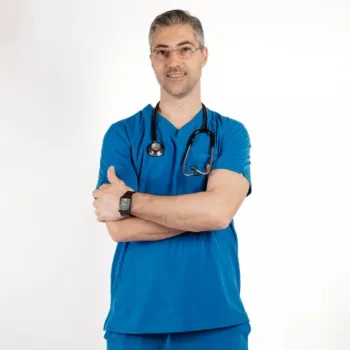Bluza medicala Lotus Flex, stretch, albastru royal, TS-NP9-1