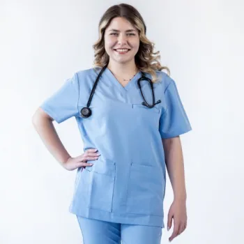 Bluza medicala Lotus Flex, stretch, albastru ciel, TRS-NP16-1