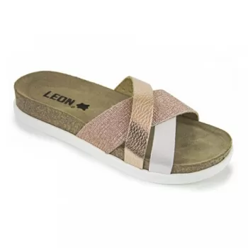 Saboti Leon 1201, de vara, din piele, roz-1