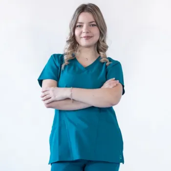 Bluza medicala Lotus Flex, stretch, turcoaz inchis, TRS-NP24-1