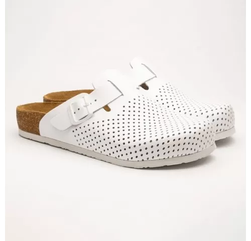 Saboti medicali Leon 4700, de barbati, din piele, alb-1