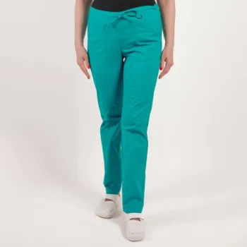 Pantaloni medicali Lotus Flex, stretch, cu elastic si snur, aqua, CVC-SP2-1