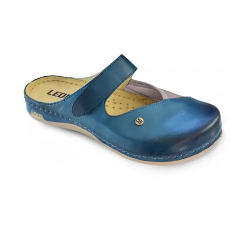 Saboti medicali, de dama, din piele, bleumarin, Leon 953-1
