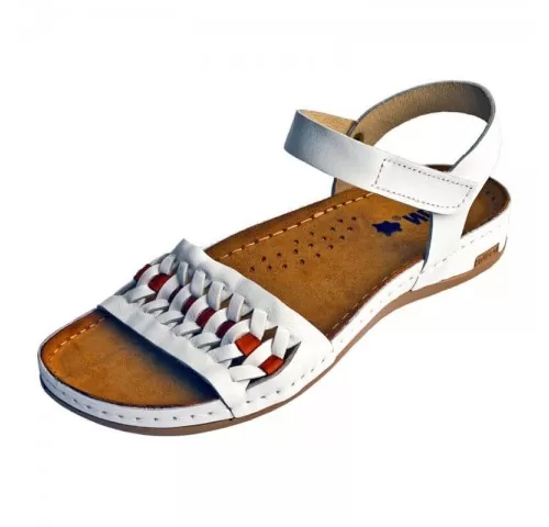 Sandale dama, de vara, din piele, Leon 964, alb-1