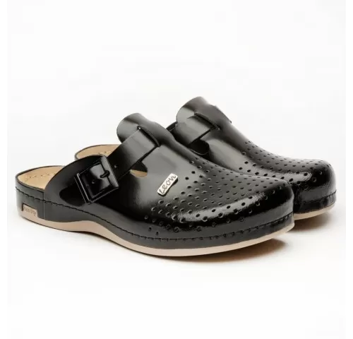 Saboti medicali, din piele, pentru barbati, Leon 700M, negru-1