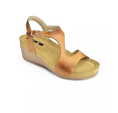 Sandale Leon 1050, de vara, din piele, maro-1