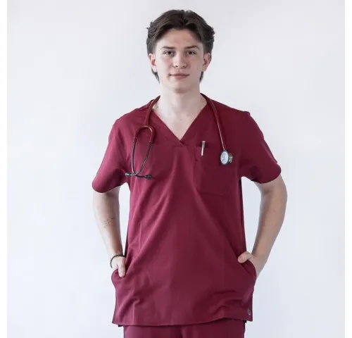 Bluza medicala Lotus Flex, stretch, visiniu, TRS-NP23-1